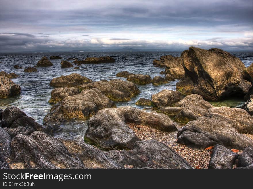 HDR of the sea stone. HDR of the sea stone.