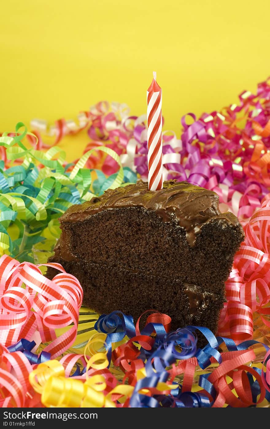 Birthday Party Chocolate Cake with Candle