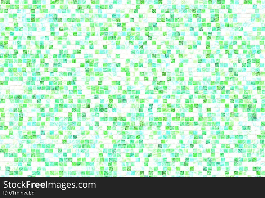 Green abstract background with a pattern from squares