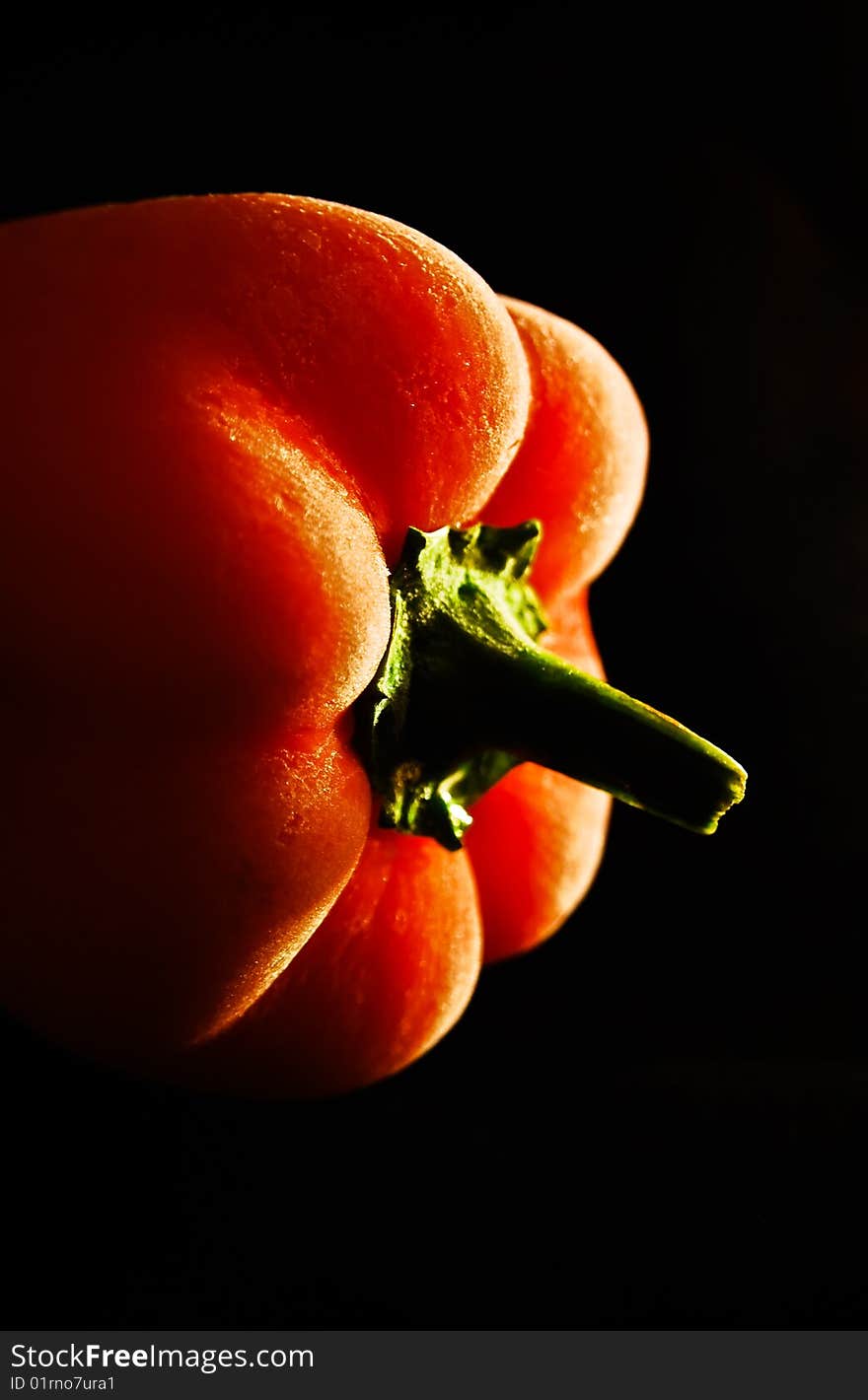 Sweet red pepper on a black background. Sweet red pepper on a black background