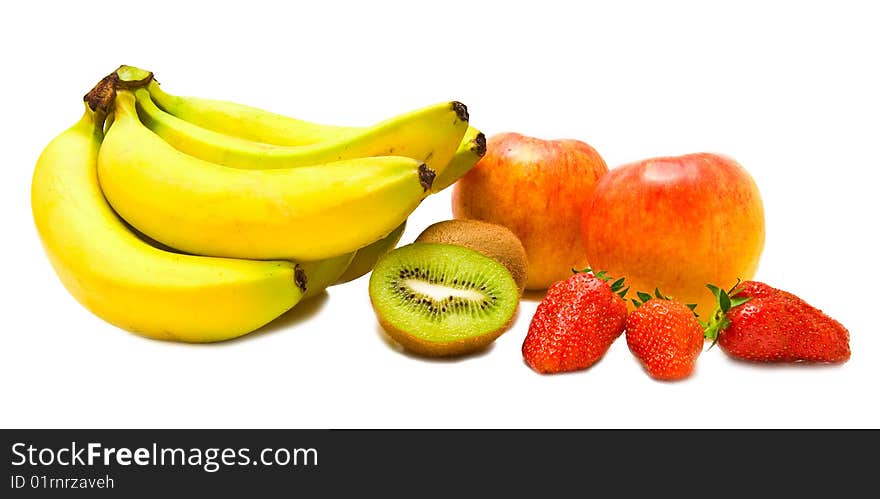 Fresh fruit for a healthy food on a white background. Fresh fruit for a healthy food on a white background