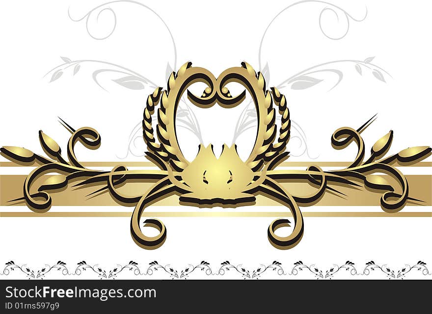 Fragment of floral ornament for decor. Vector illustration