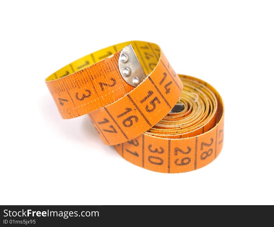 Measuring tape isolated on white background