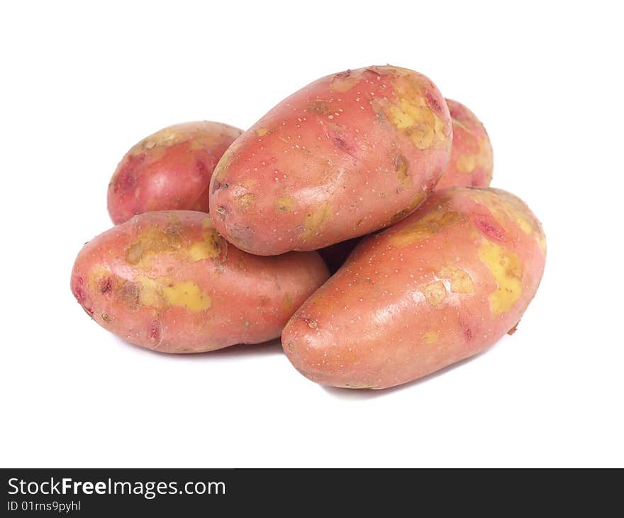 Bunch of potatoes on white background. Bunch of potatoes on white background