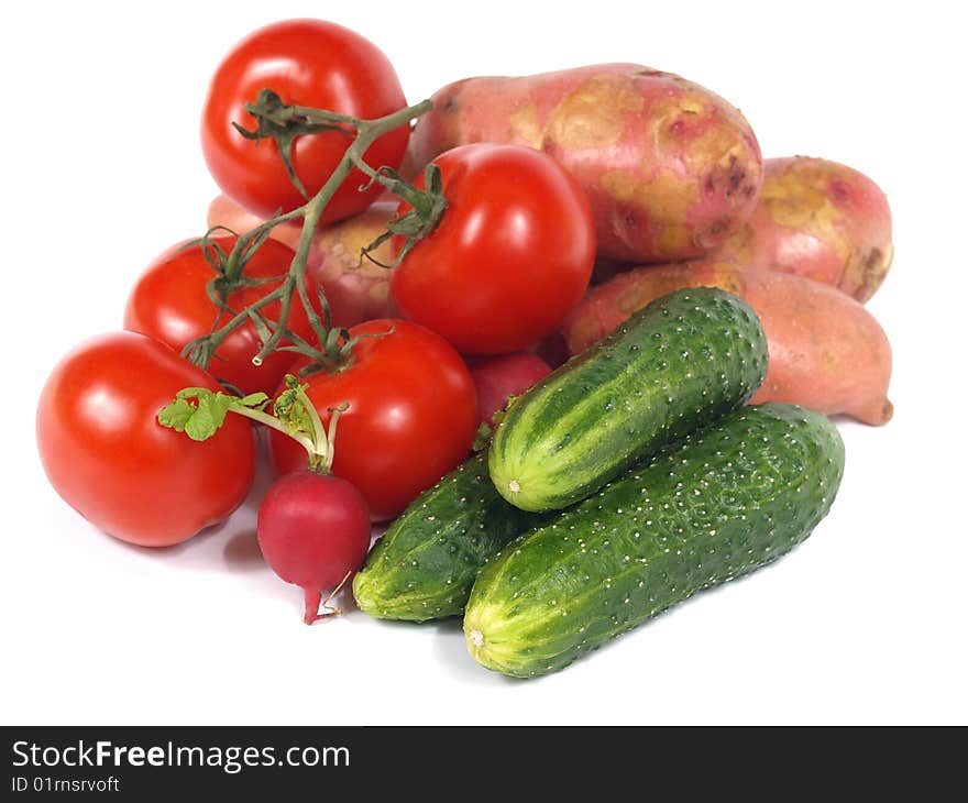 Fresh Vegetables On White