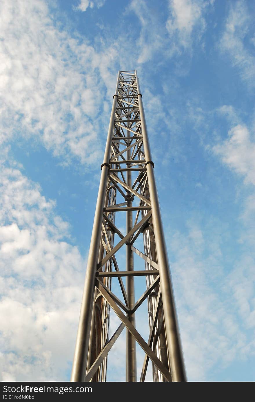 Metal tower under the open sky