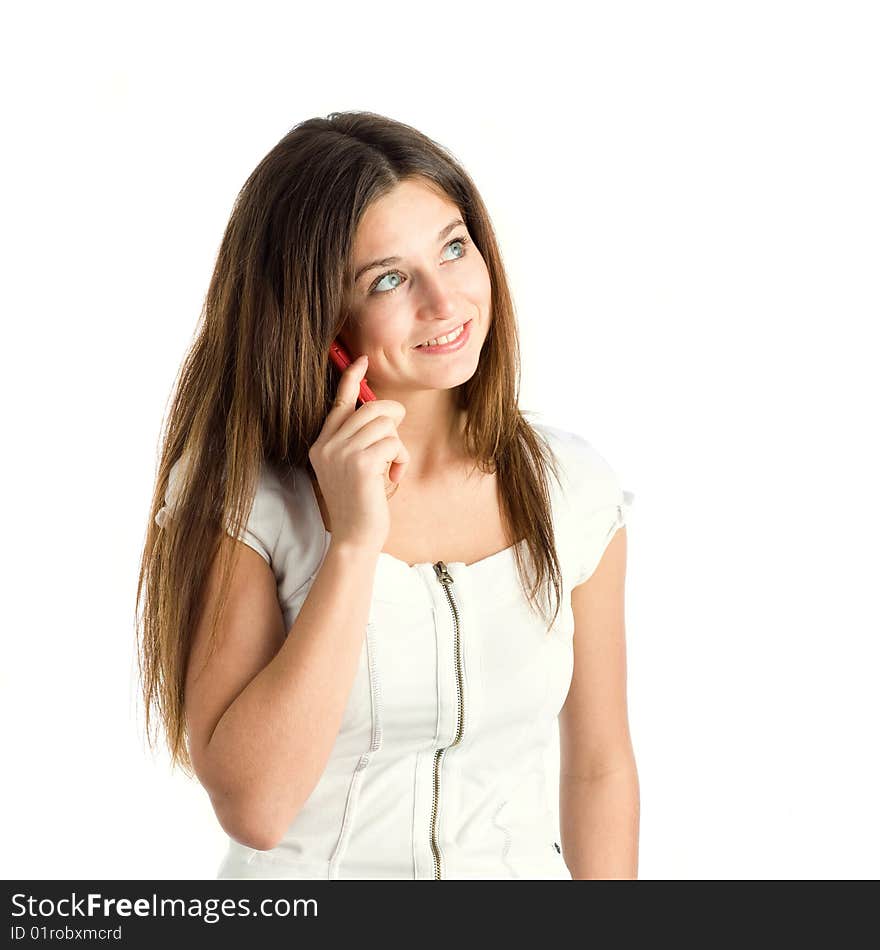 A girl speaking by mobile phone