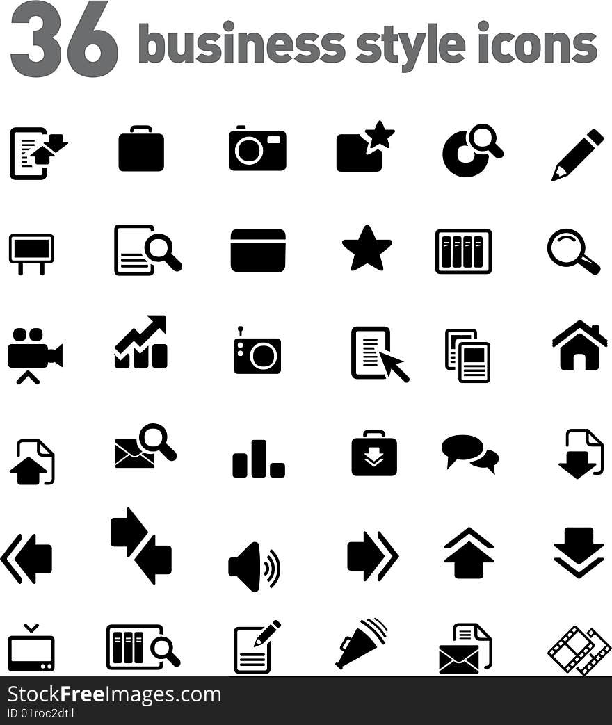 Vector icons set. business and finance