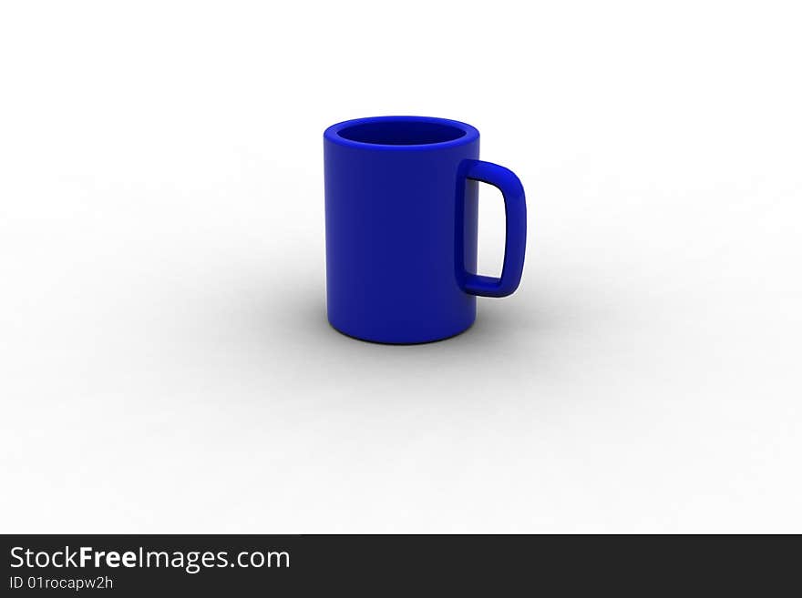 Blue Ceramic Cup - High Resolution Render in 3D