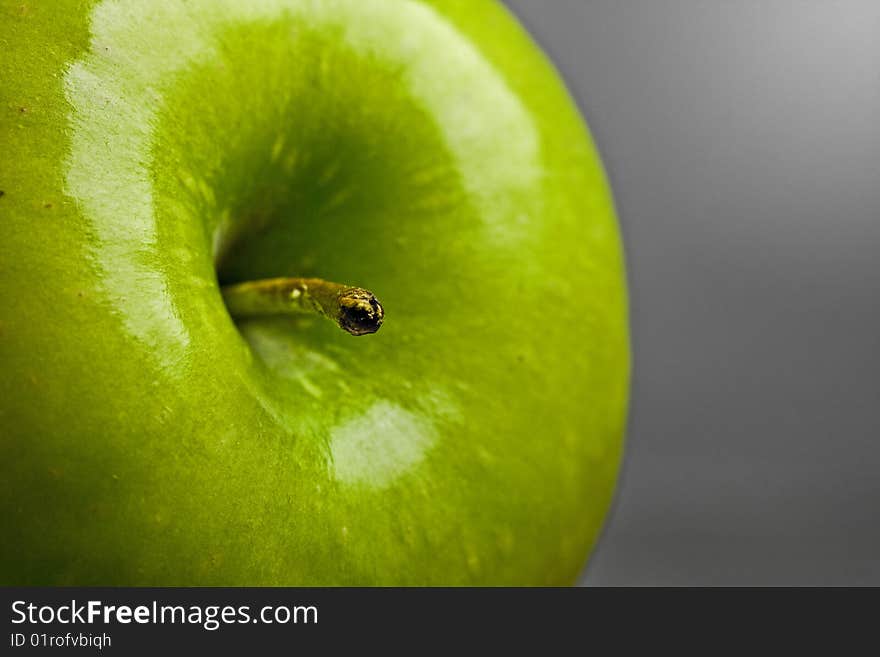 Delicious green apple macro