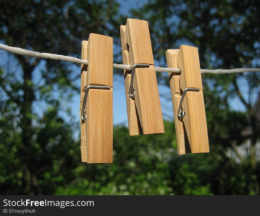 Clothespins and clothes-line