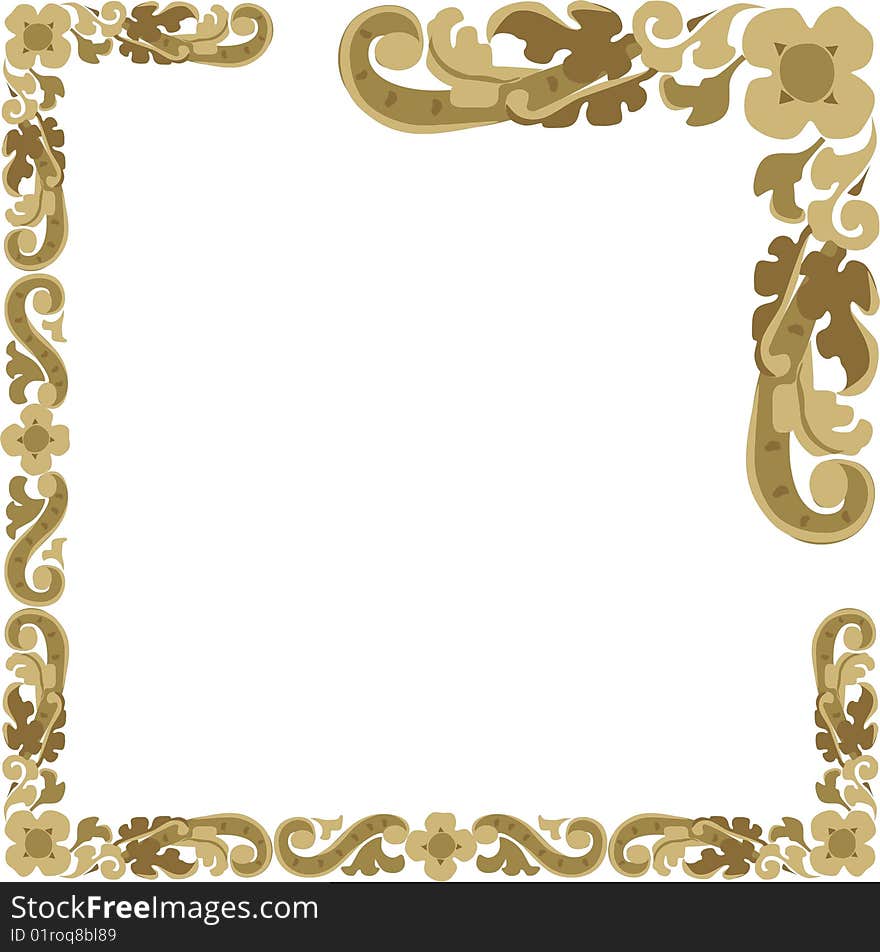 Floral Frame Baguette Retro illustration