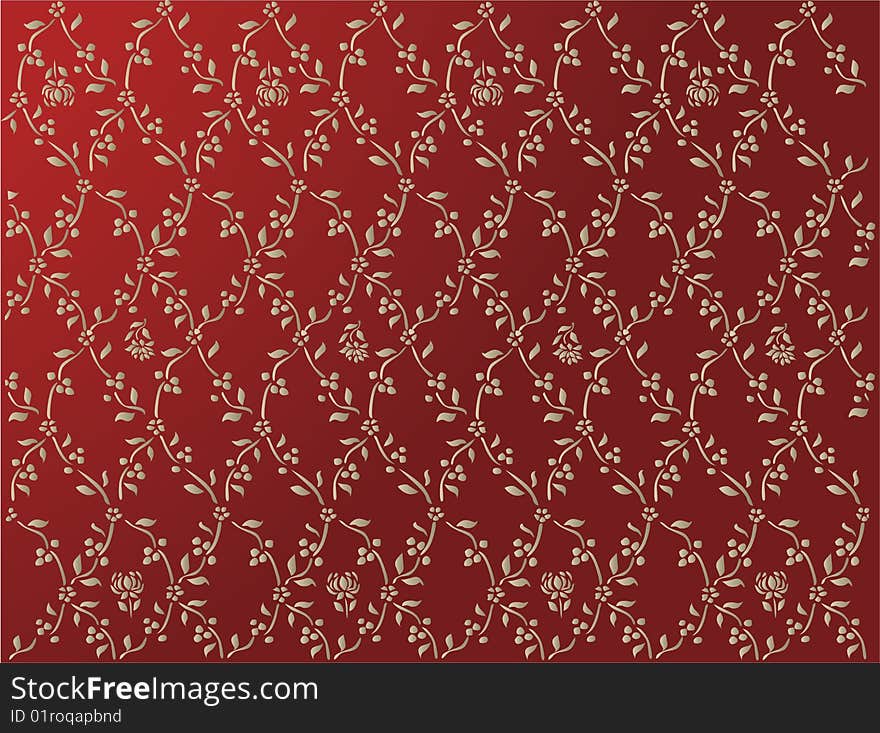 Floral retro background.  Vector illustration