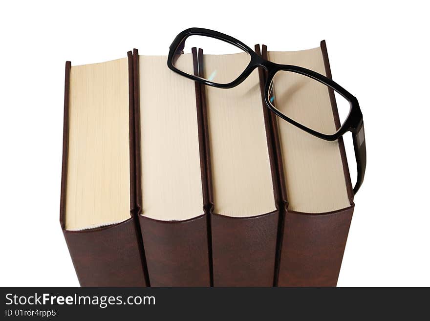 Pile Of Books With Glasses