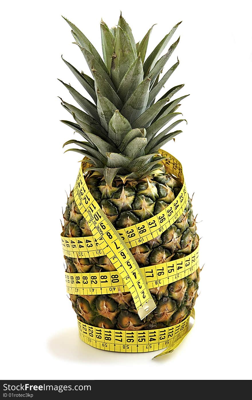 Pineapple with measuring tape.