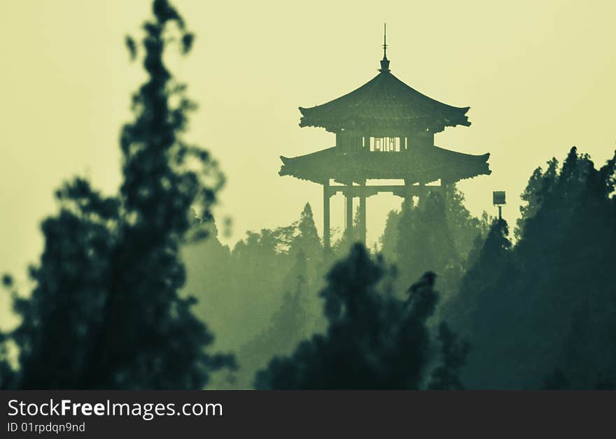 Pavilion in Mist