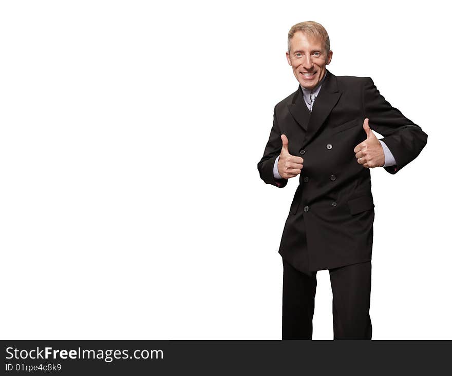 Mature businessman in a suit isolated on white. Mature businessman in a suit isolated on white