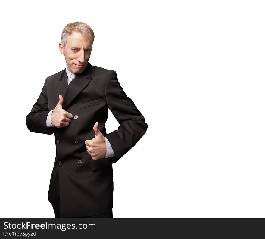 Mature businessman in a suit isolated on white. Mature businessman in a suit isolated on white