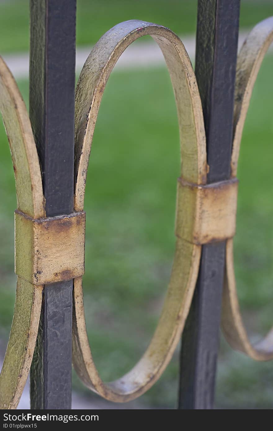 Close up of an iron fence