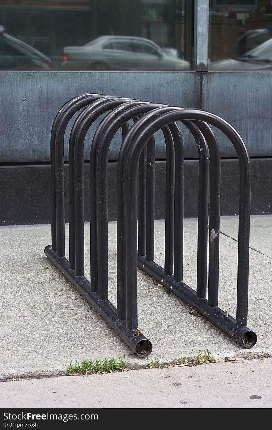 Empty bicycle rack