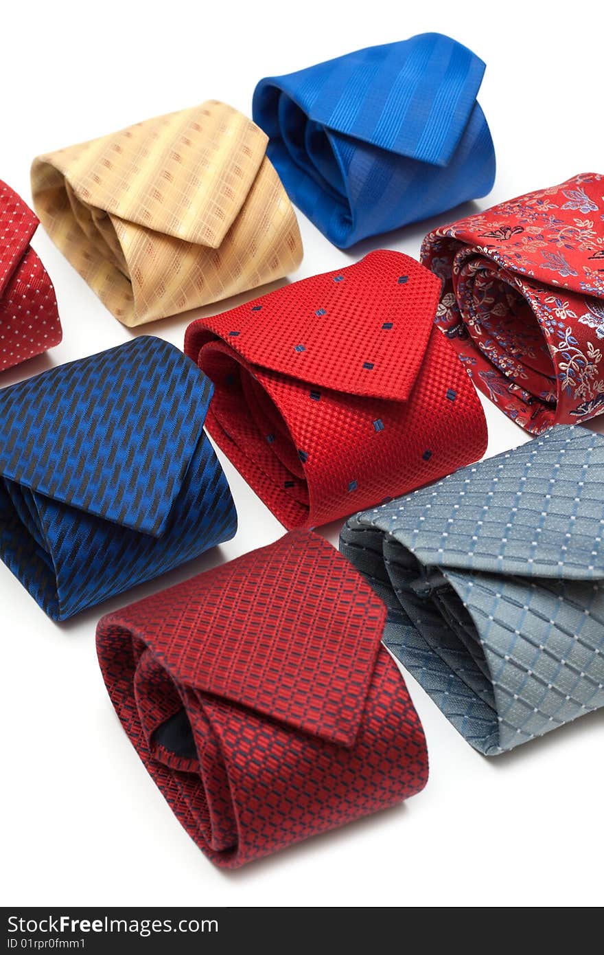 Varicoloured male ties