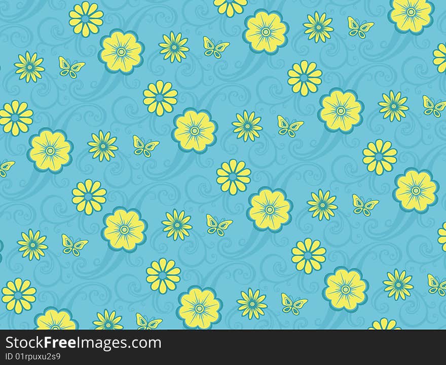 Blue floral pattern