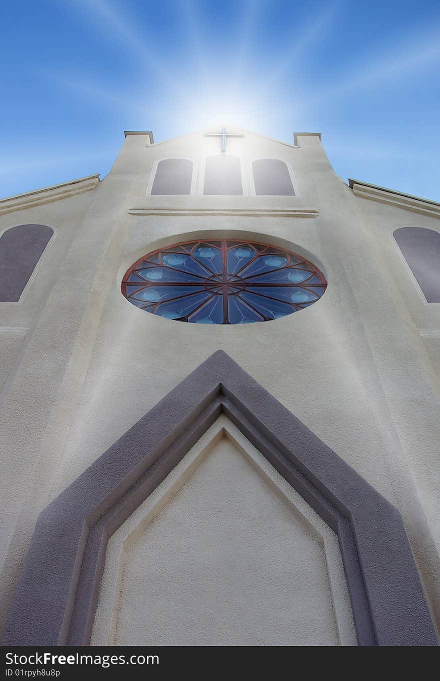 Cathedral Front With Cross