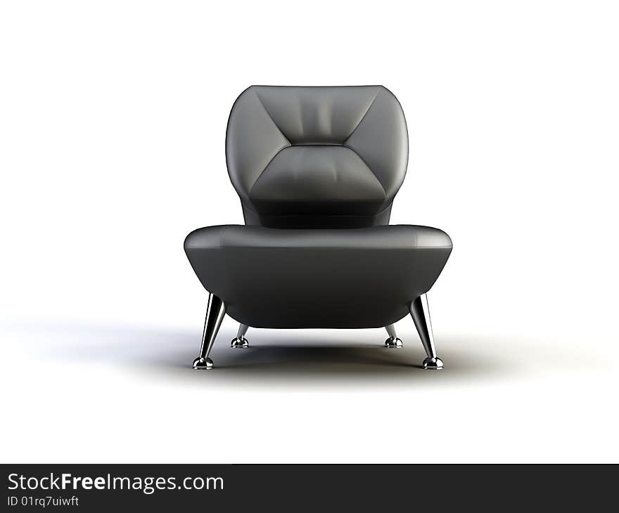 Black chair on the white background. Black chair on the white background