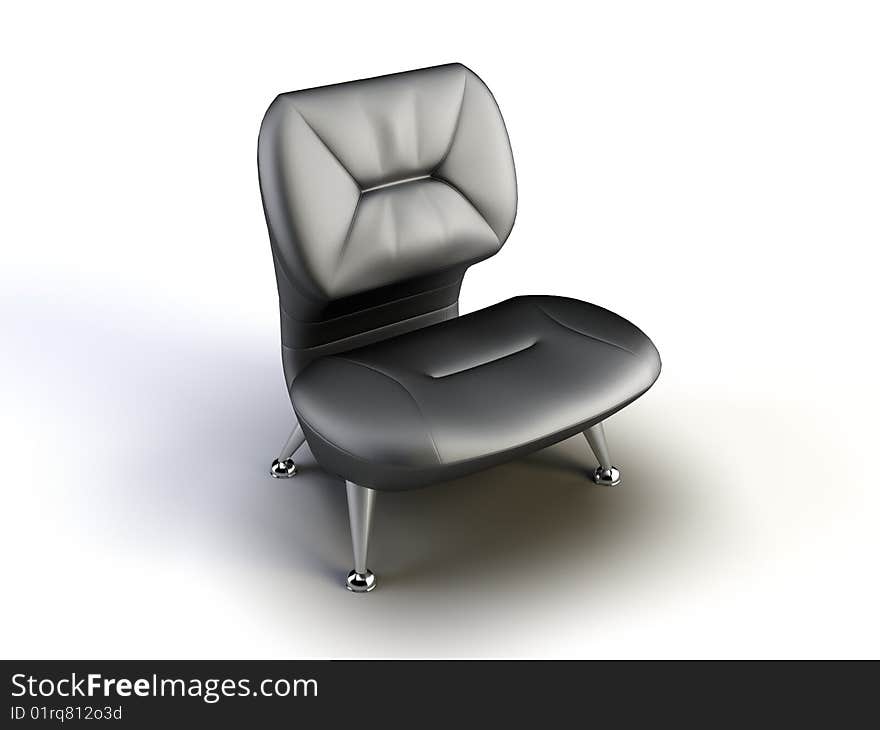 Black chair on the white background. Black chair on the white background