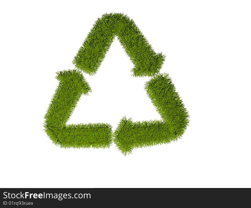 Recycling Symbol with grass