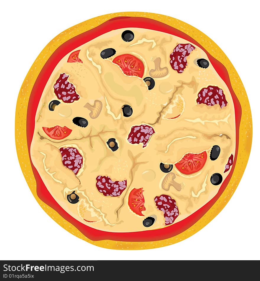 Vector high detailed pizza