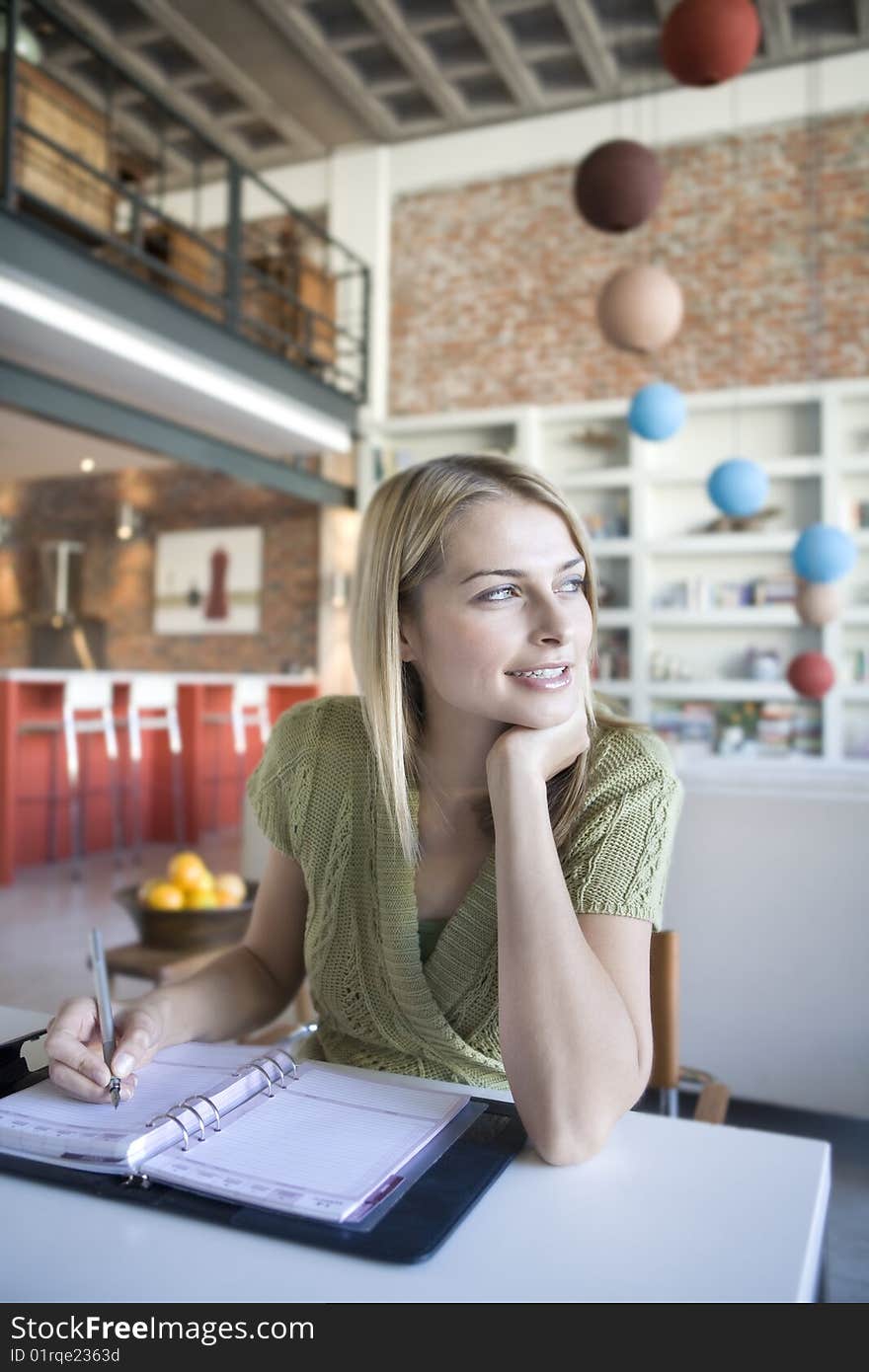 Portrait of beautiful female student. Portrait of beautiful female student.