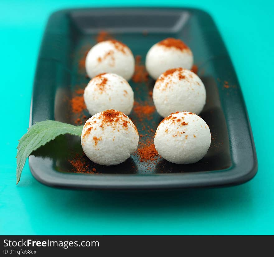 Creamy Marbles With Paprika And Mint.