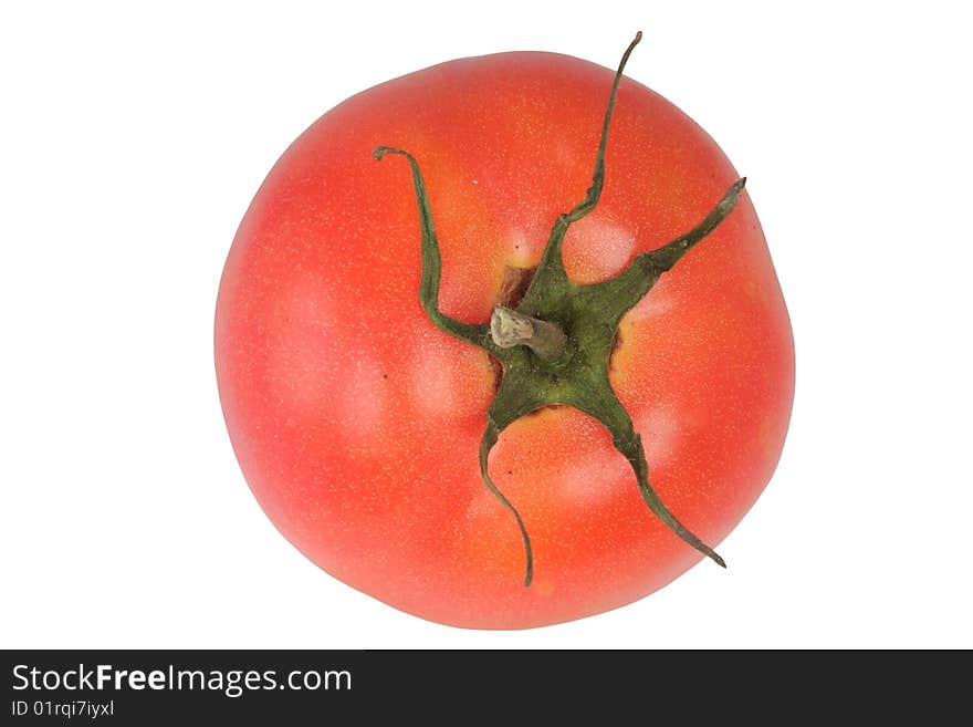 Red tomato separately on a white background