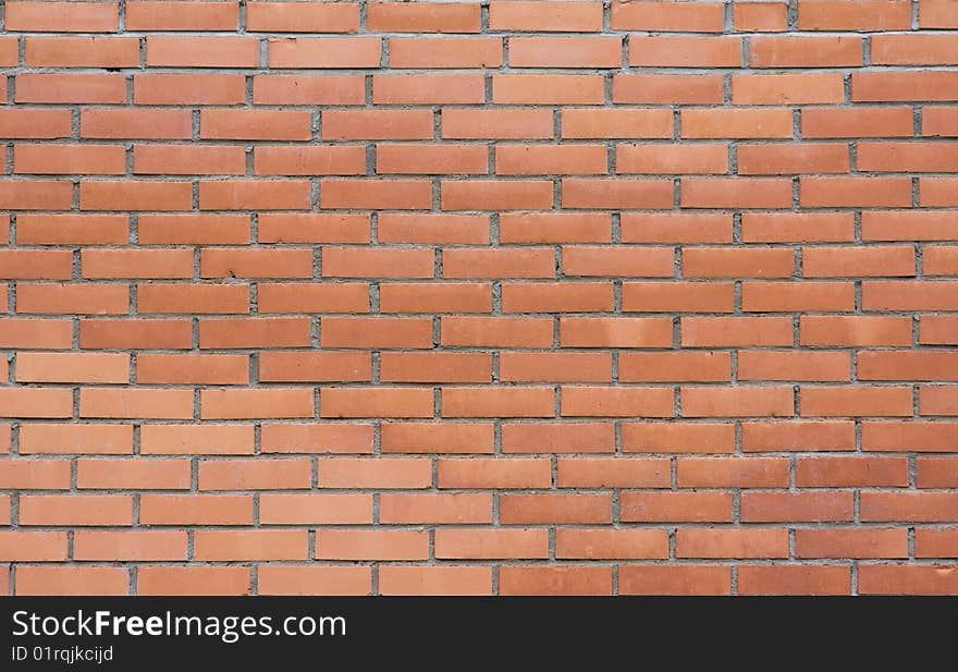 Red brick wall. Close up