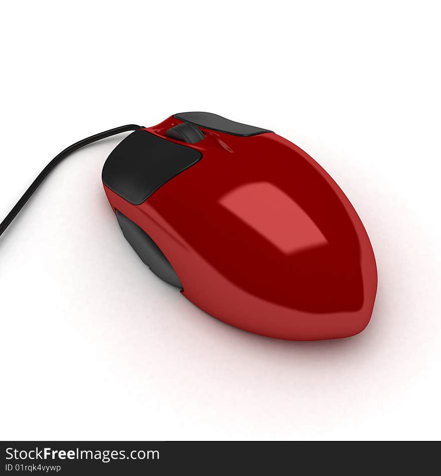 3D mouse isolated on white background. 3D mouse isolated on white background.