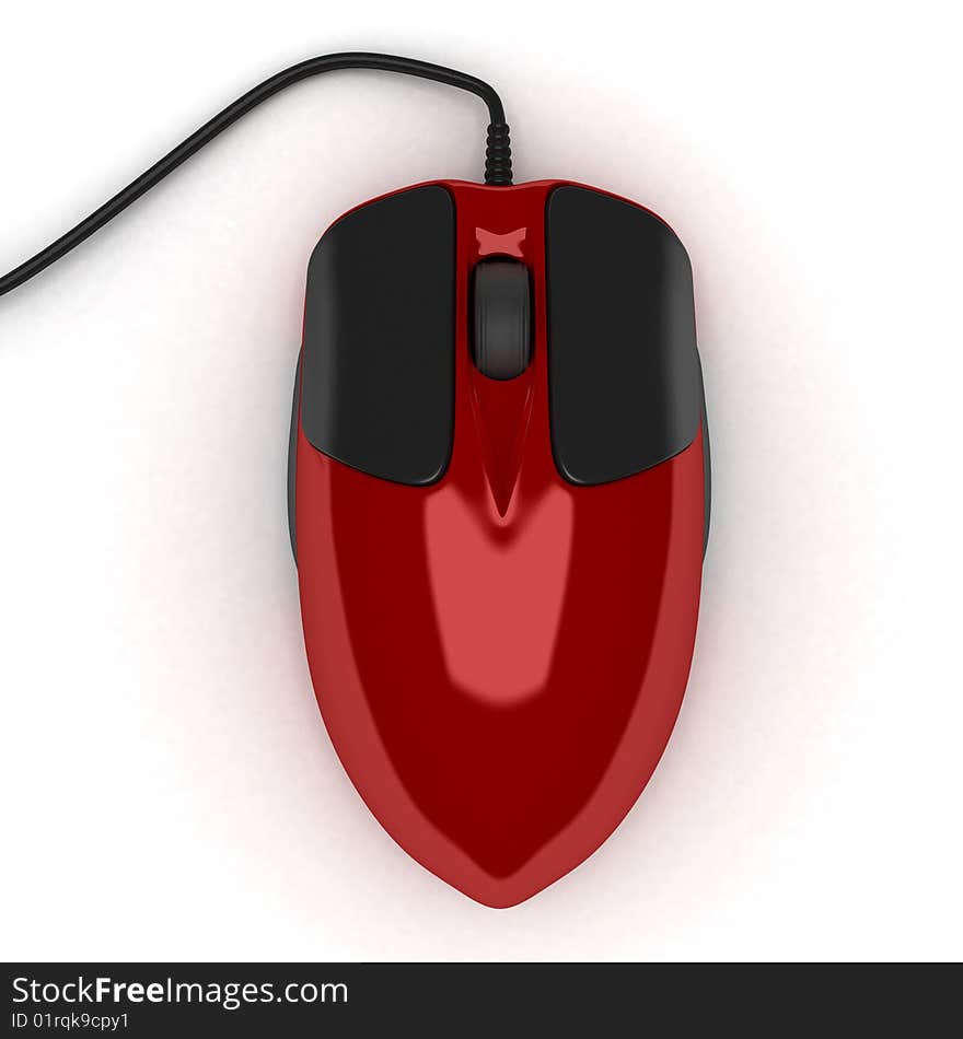 3D mouse isolated on white.