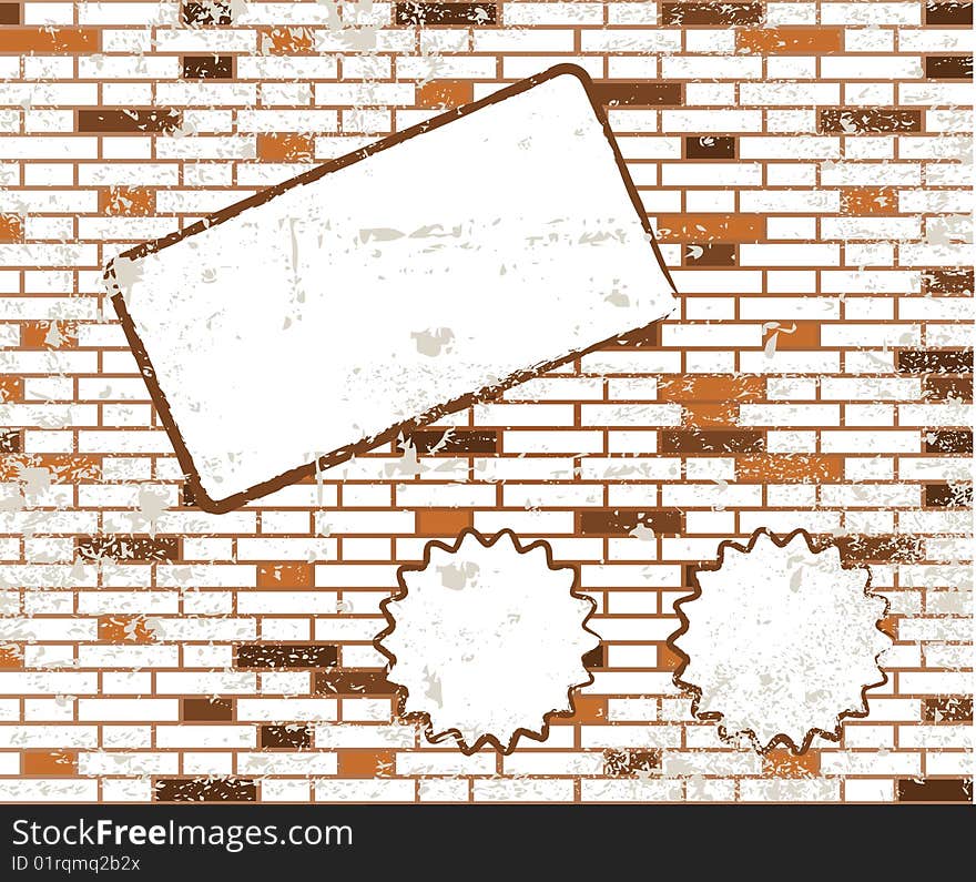 Sticky note on t dirty brick wall design. Sticky note on t dirty brick wall design