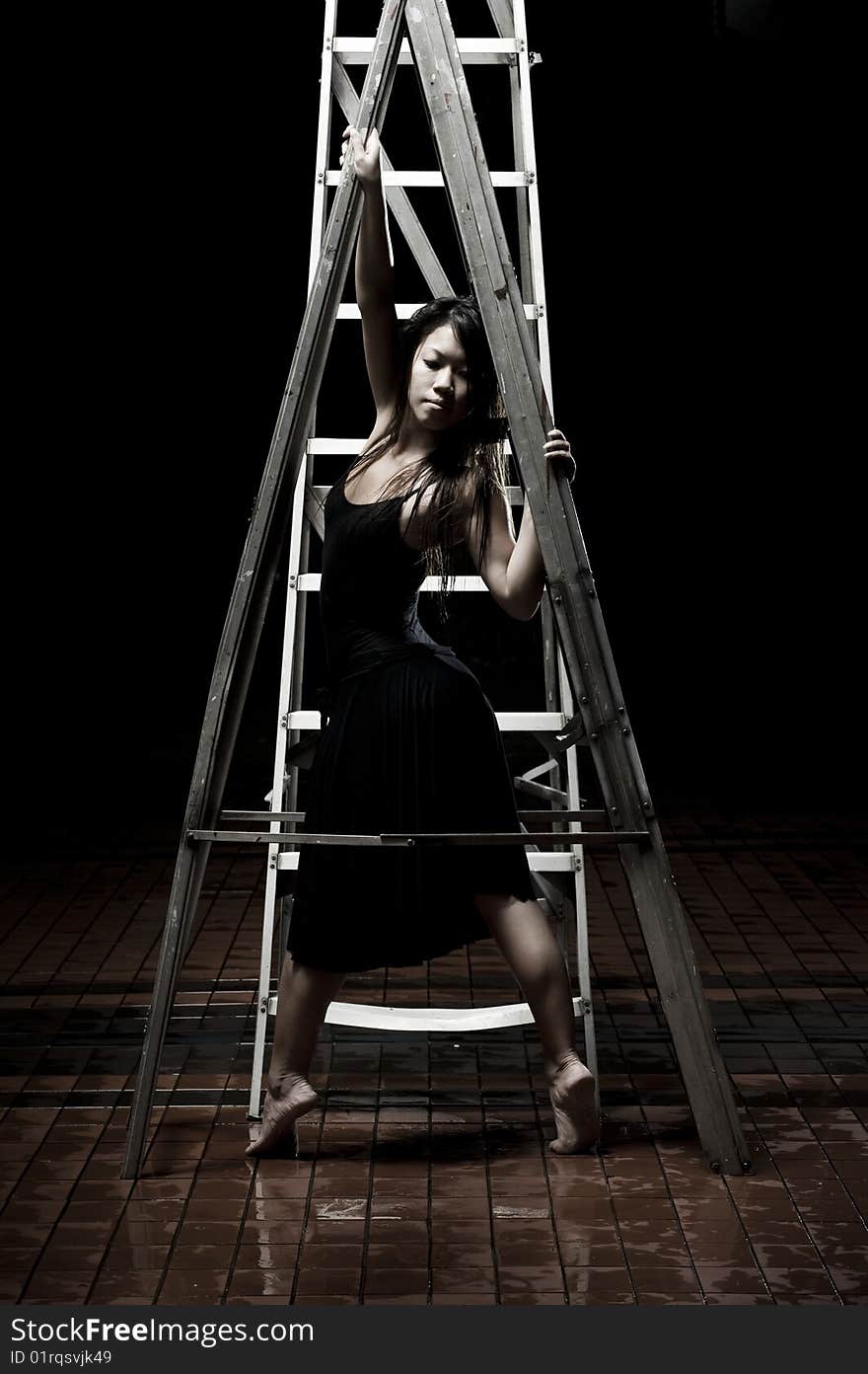 Ballet Dancer On Ladders