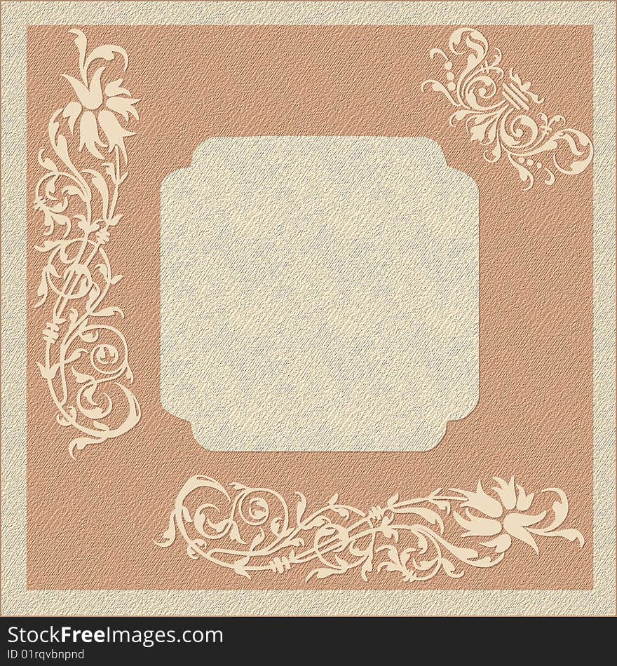 Pink frame with floral decoration. Pink frame with floral decoration