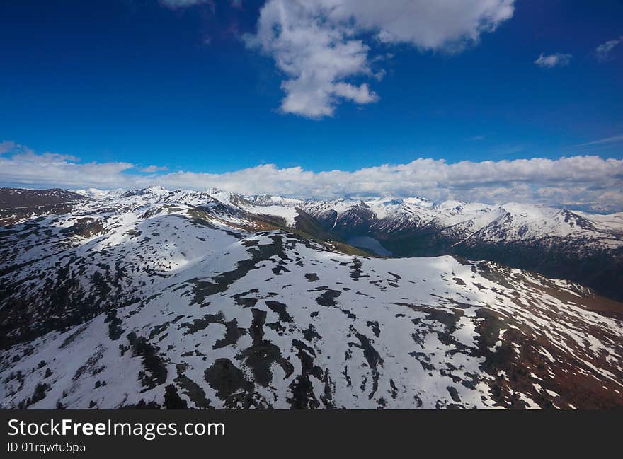 High mountains under snow in the winter