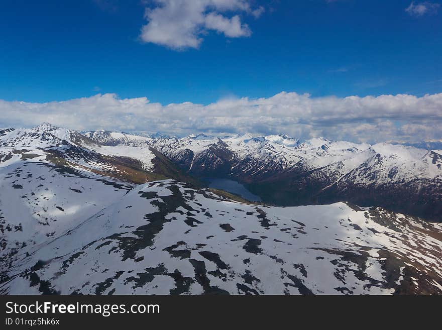 High mountains under snow in the winter