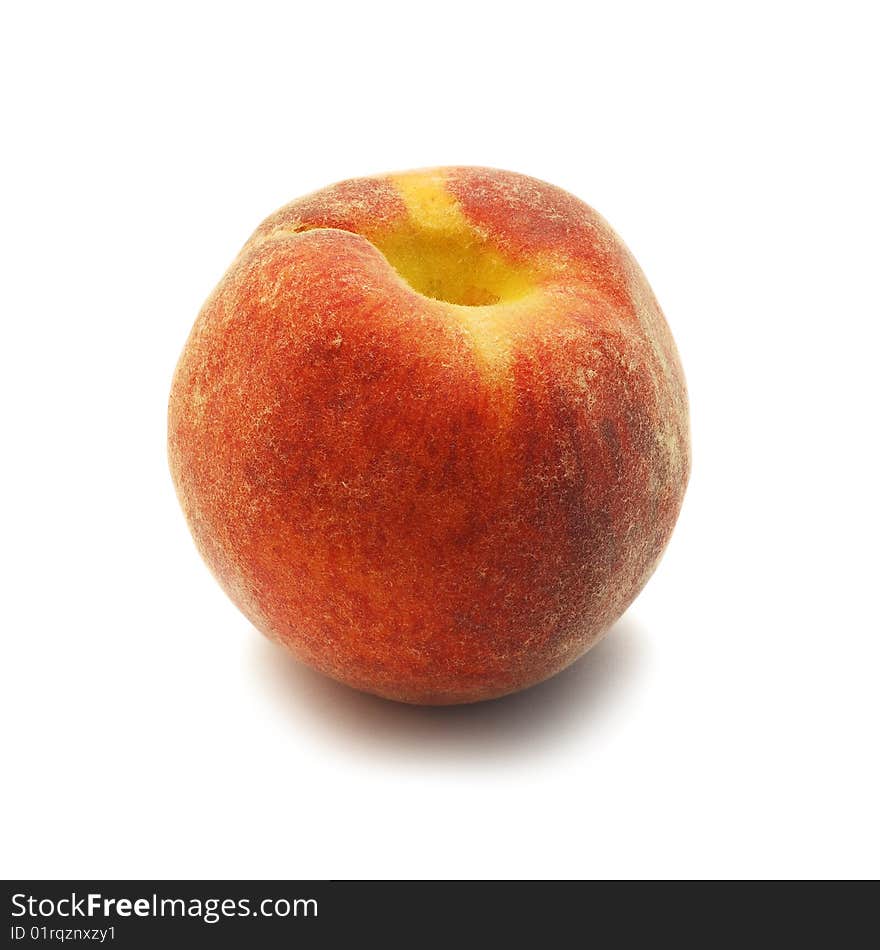 Tasty peach isolated on white background