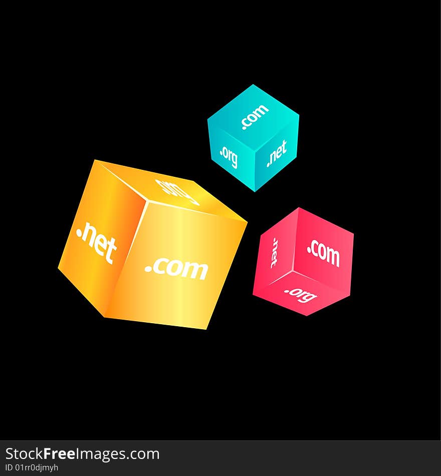 Couple 3d cubes vector set