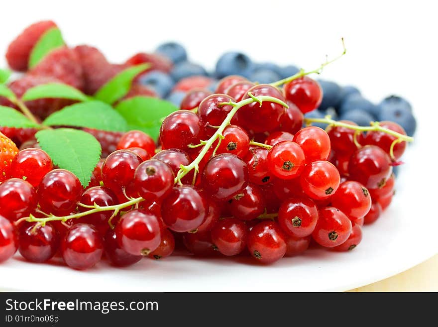 Fresh ripe summer berries background