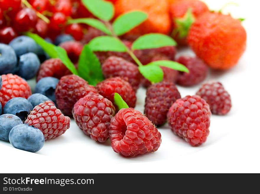 Fresh ripe summer berries background