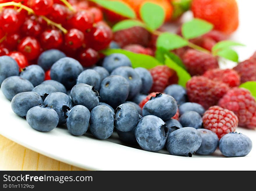 Fresh ripe summer berries background