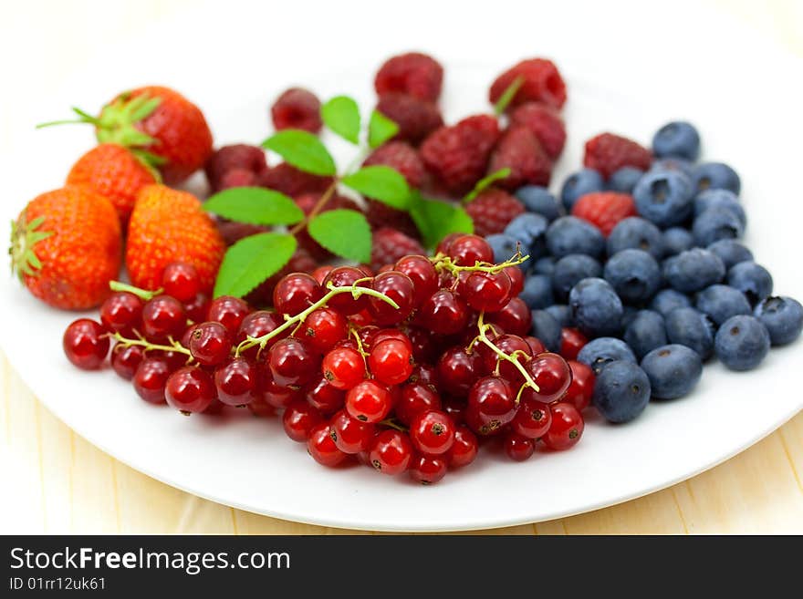 Fresh ripe summer berries background