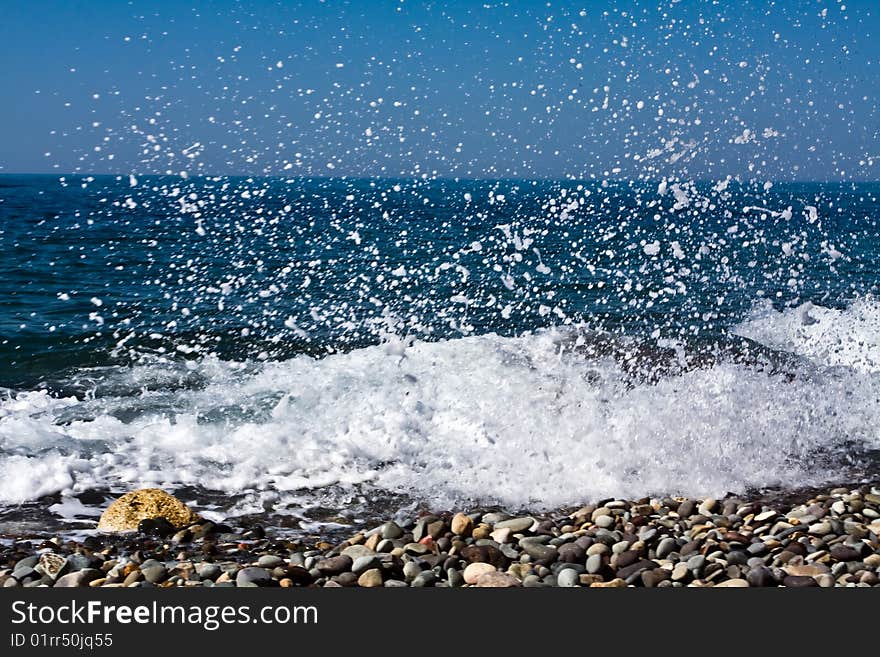 Foam splashes of the black sea. Foam splashes of the black sea