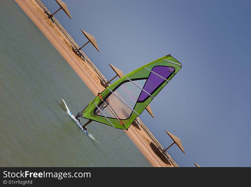 Windsurfing, summer closeup outdoor shot